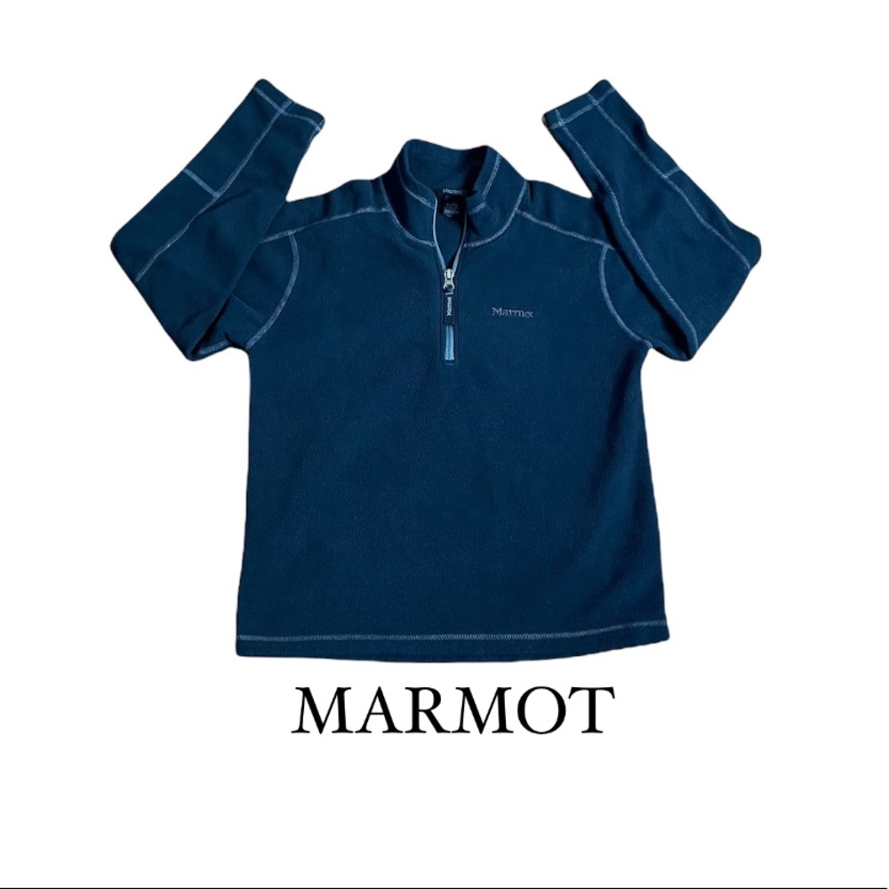 MARMOT Kids Black Long Sleeve Quarter Zip Fleece Pullover Unisex Boy Girl XL